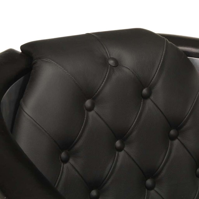 Fauteuil en style d'aviation noir cuir véritable