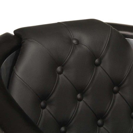 Fauteuil en style d'aviation noir cuir véritable