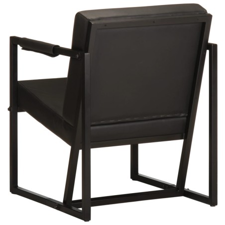 Fauteuil noir cuir véritable