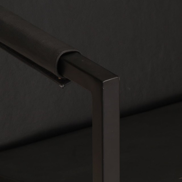 Fauteuil noir cuir véritable