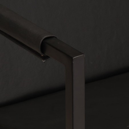 Fauteuil noir cuir véritable