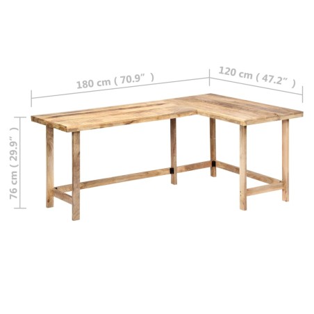 Bureau 180x120x76 cm Bois de manguier massif