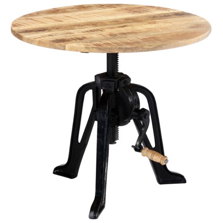 Table d'appoint 60x(46-63) cm Bois de manguier massif et fonte 2