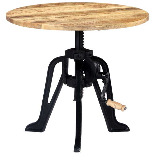 Table d'appoint 60x(46-63) cm Bois de manguier massif et fonte