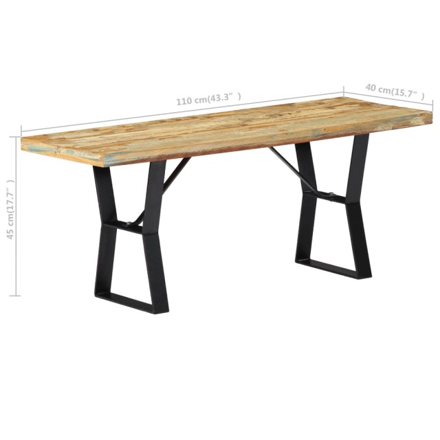 Banc 110 cm Bois de récupération massif