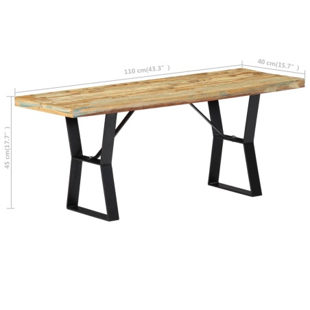 Banc 110 cm Bois de récupération massif