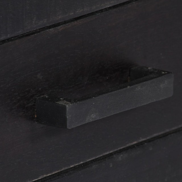 Meuble TV Noir 118x30x40 cm Bois de manguier massif