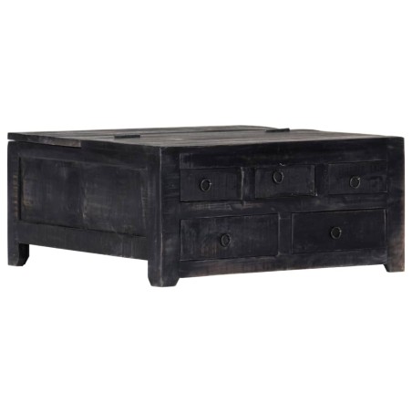 Table basse Noir 65x65x30 cm Bois de manguier massif