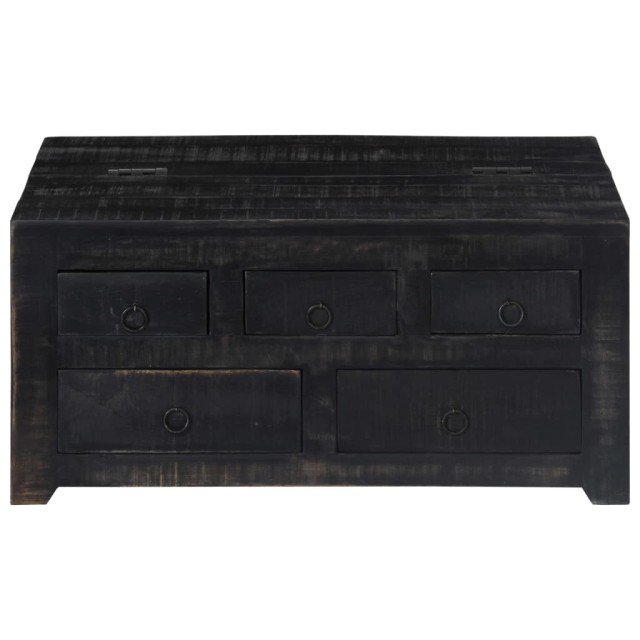 Table basse Noir 65x65x30 cm Bois de manguier massif