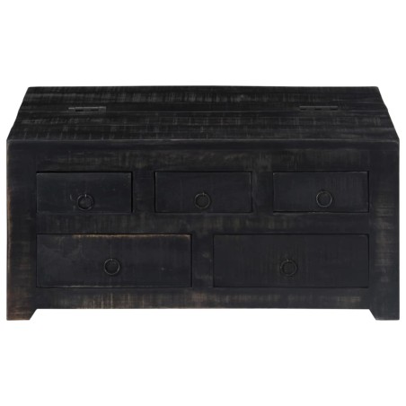 Table basse Noir 65x65x30 cm Bois de manguier massif