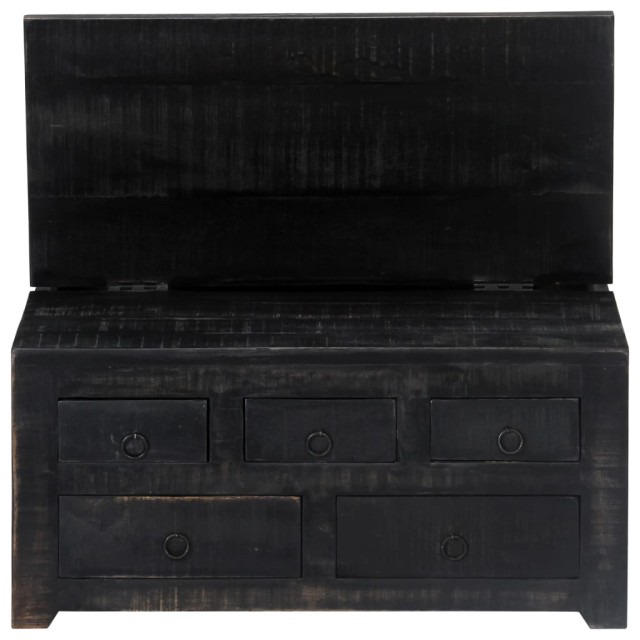 Table basse Noir 65x65x30 cm Bois de manguier massif