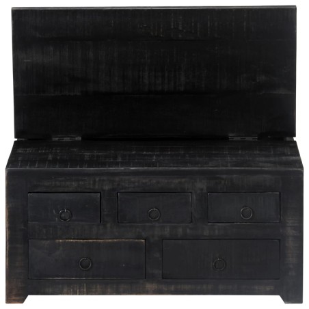 Table basse Noir 65x65x30 cm Bois de manguier massif