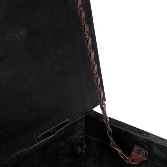 Table basse Noir 65x65x30 cm Bois de manguier massif