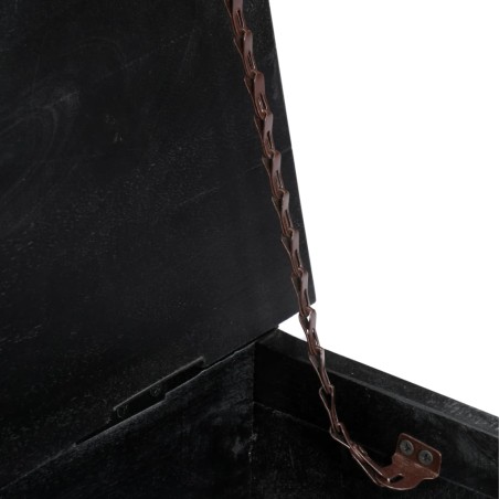 Table basse Noir 65x65x30 cm Bois de manguier massif