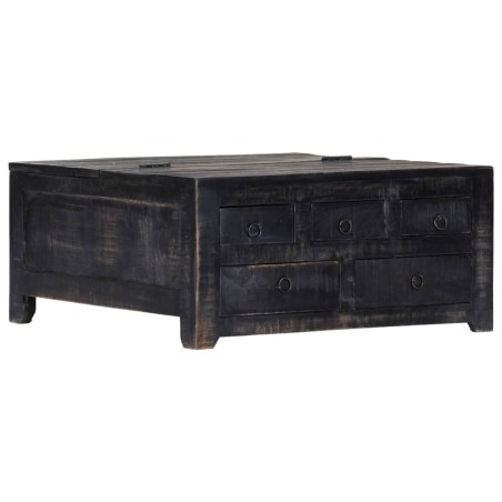 Table basse Noir 65x65x30 cm Bois de manguier massif