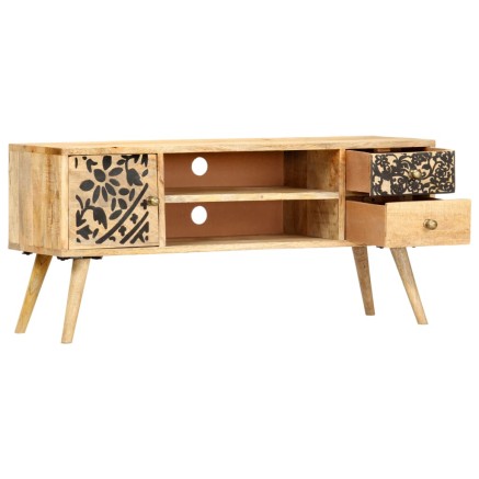 Meuble TV 100x30x45 cm bois massif de manguier 2