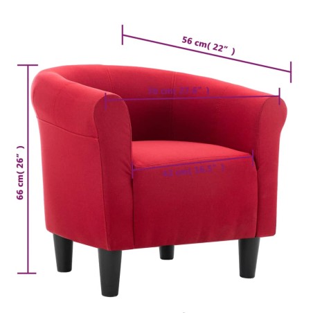 Fauteuil Rouge bordeaux Tissu
