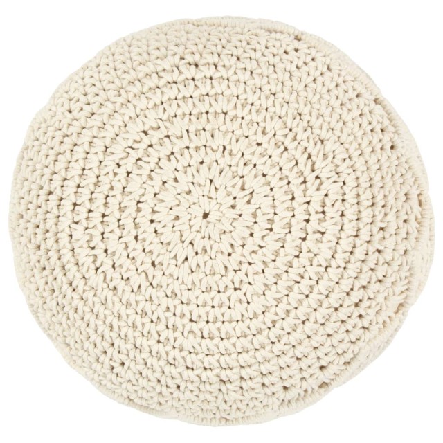 Pouf fait à la main en macramé 45 x 30 cm Coton
