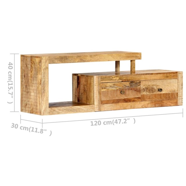 Meuble TV 120x30x40 cm Bois massif de manguier