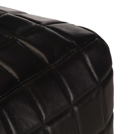 Pouf 40 x 40 x 40 cm Noir Cuir véritable de chèvre
