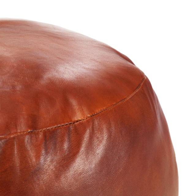 Pouf 60 x 30 cm Brun roux Cuir véritable de chèvre