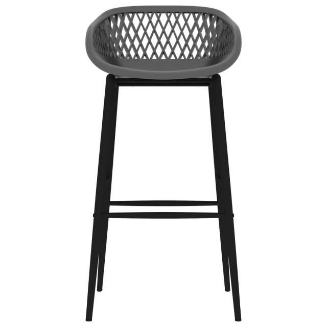 Chaises de bar lot de 2 gris