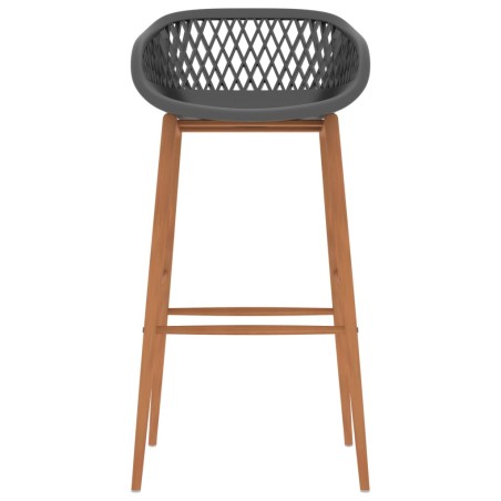 Chaises de bar lot de 2 gris