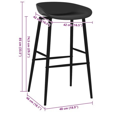 Chaises de bar lot de 2 noir