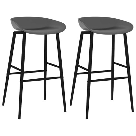 Chaises de bar lot de 2 gris