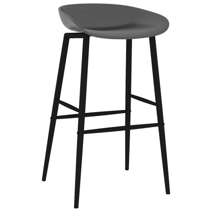 Chaises de bar lot de 2 gris 2