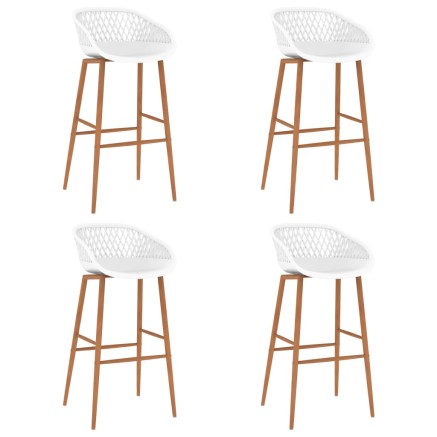 Tabourets de bar lot de 4 blanc