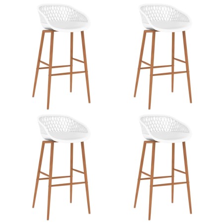 Tabourets de bar lot de 4 blanc