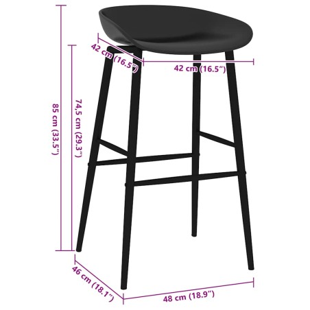 Chaises de bar lot de 4 noir