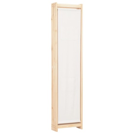 Cloison de séparation 4 panneaux Crème 160x170x4 cm Tissu