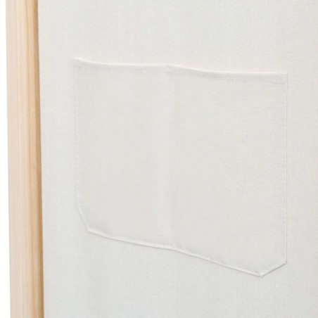 Cloison de séparation 4 panneaux Crème 160x170x4 cm Tissu