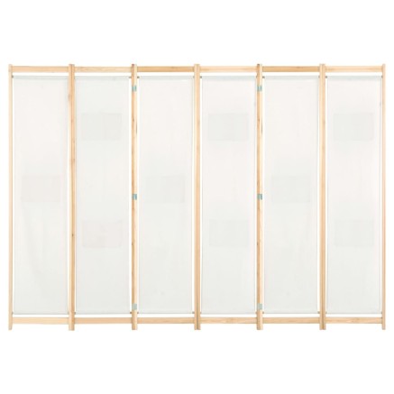 Cloison de séparation 6 panneaux Crème 240 x 170 x 4 cm Tissu 2