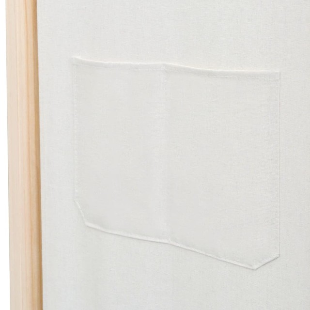 Cloison de séparation 6 panneaux Crème 240 x 170 x 4 cm Tissu