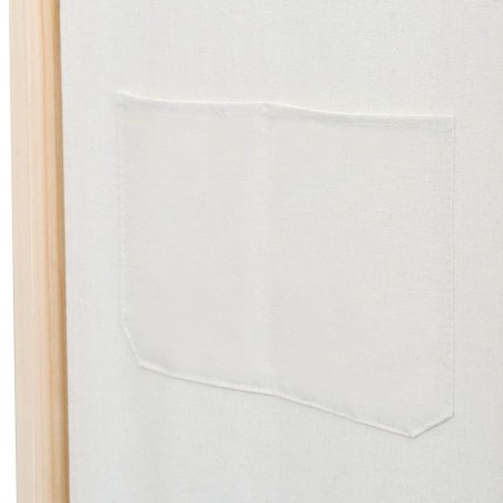 Cloison de séparation 6 panneaux Crème 240 x 170 x 4 cm Tissu