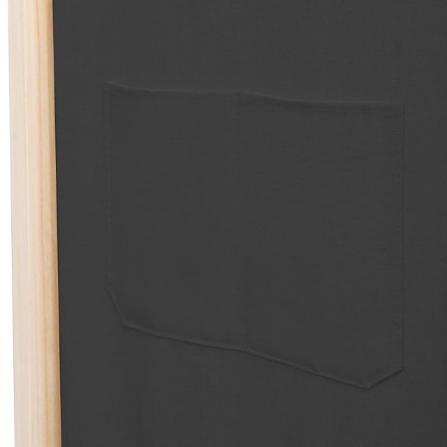 Cloison de séparation 5 panneaux Gris 200 x 170 x 4 cm Tissu
