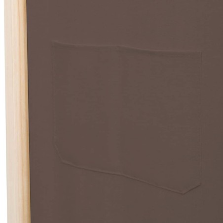 Cloison de séparation 3 panneaux Marron 120x170x4 cm Tissu