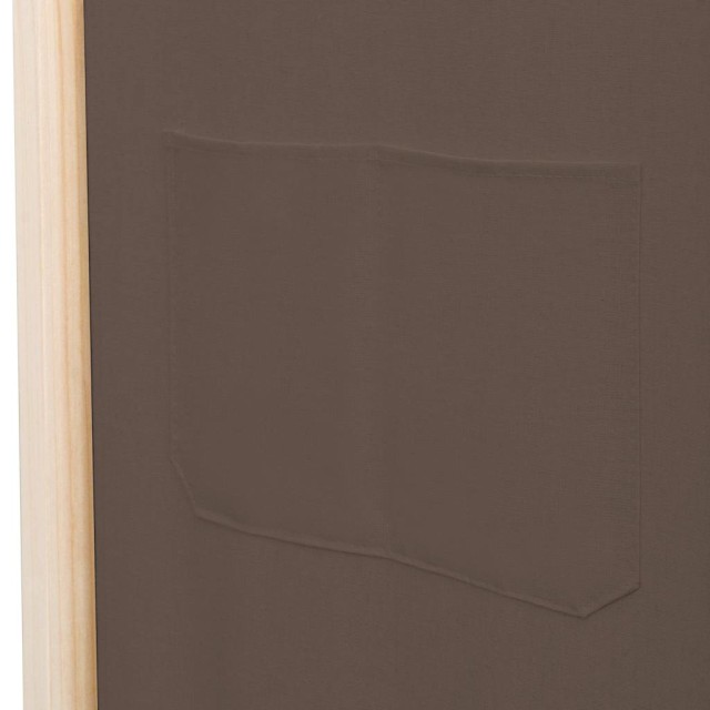 Cloison de séparation 5 panneaux Marron 200 x 170 x 4 cm Tissu