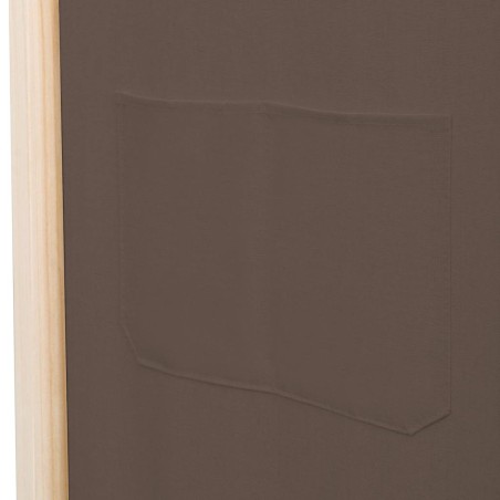 Cloison de séparation 5 panneaux Marron 200 x 170 x 4 cm Tissu