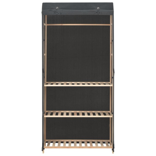 Garde-robe à 3 niveaux Gris 79 x 40 x 170 cm Tissu