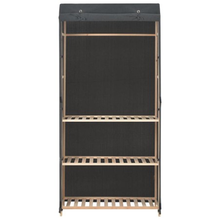 Garde-robe à 3 niveaux Gris 79 x 40 x 170 cm Tissu