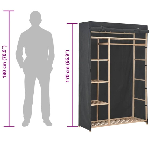 Garde-robe Gris 110 x 40 x 170 cm Tissu