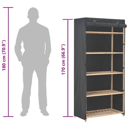 Garde-robe Gris 79 x 40 x 170 cm Tissu