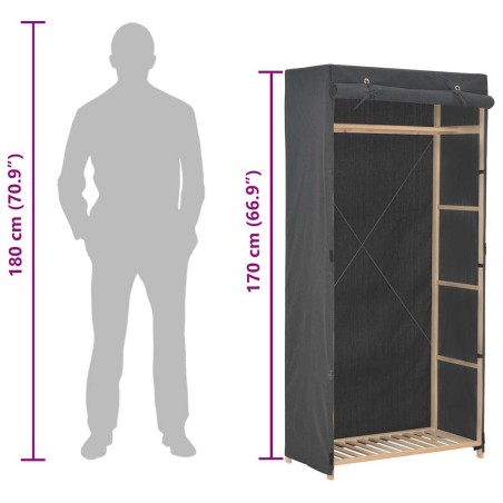 Garde-robe Gris 79 x 40 x 170 cm Tissu