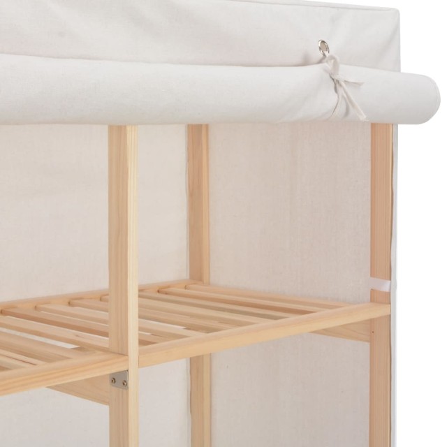 Garde-robe Blanc 200 x 40 x 170 cm Tissu