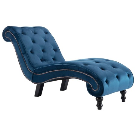 Chaise longue Bleu Velours