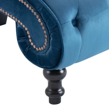 Chaise longue Bleu Velours